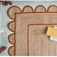 thumbnail image 4 of Area Rug Natural Jute Hand Braided Rug Orange Scalloped Runner, 4 of 8