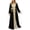 Black, variant on Elegant Muslim Abaya Dress With Embroidery Long Sleeve Robe And Inner Gown Two Piece For/BU1/XS