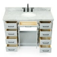 thumbnail image 4 of Ariel Hepburn 49 In. Oval Sink Vanity With 1.5 In. Carrara White Countertop In Grey, 4 of 10