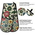thumbnail image 2 of Yayeee Double Oven Mitt Kitchen Heat Resistant Baking 35" x7" Quilted Glove, Vibrant Floral, 2 of 6