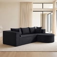 thumbnail image 2 of 105" Modern Sectional Sofa with Right Chaise, Black Corduroy Boneless Couch with Deep Seating, No Assembly Required, L-Shape Comfy Living Room Couch, 2 of 10