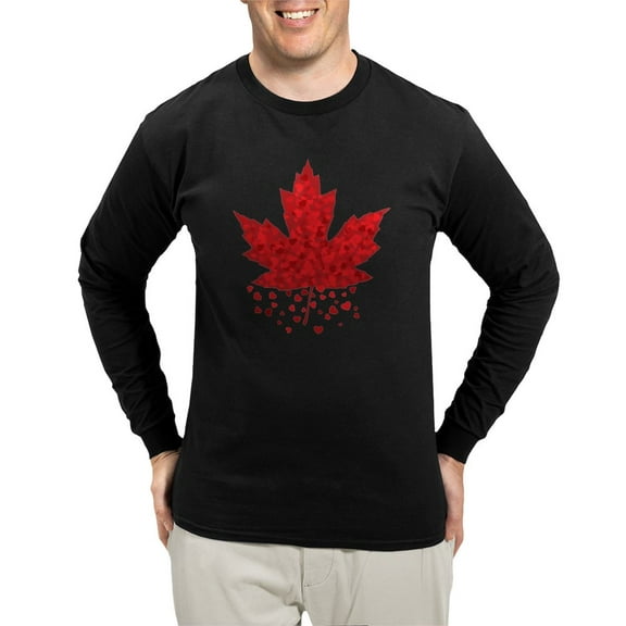 CafePress - Red Maple Leaf Long Sleeve Dark T Shirt - Long Sleeve Dark T-Shirt