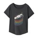 thumbnail image 3 of Camiseta de manga corta para mujer, ropa de verano con cuello redondo, Top para ir de compras en la playa S, 3 of 7