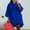 Blue, variant on Idoravan Cardigans for Women Clearance Spring Button Down Shirt Women Three Quarter Sleeve Turndown Collar Solid Casual Loose Dress Dresses