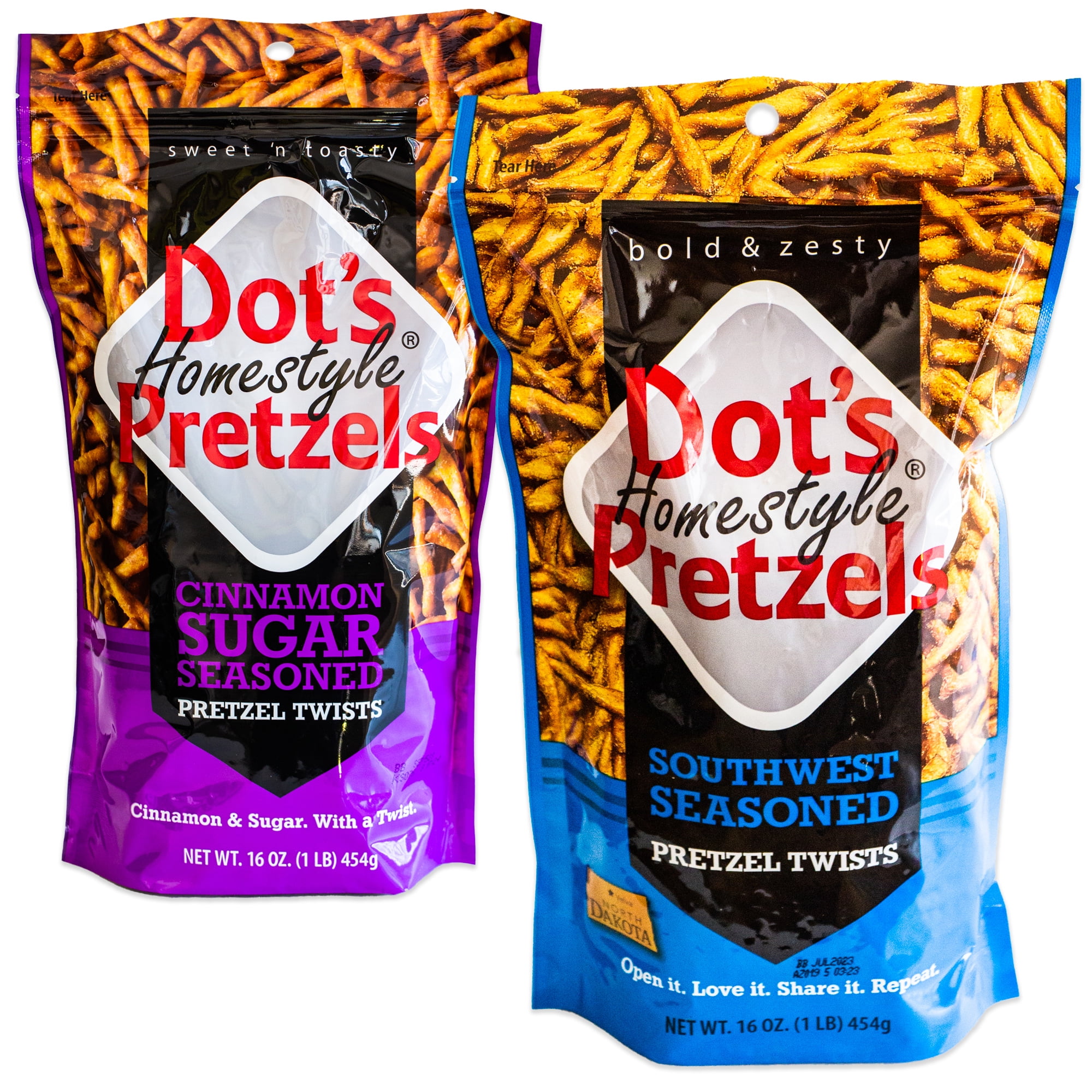 Dot's Cinnamon Sugar Pretzel Twists Dot's Southwest Seasoned Pretzel