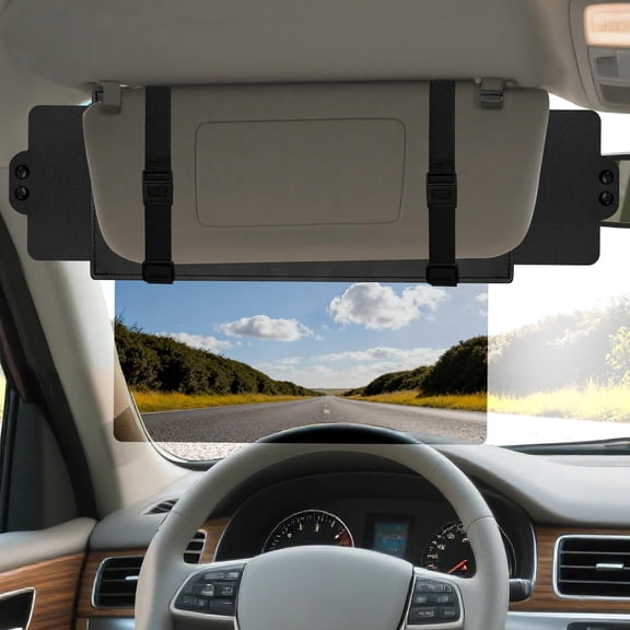Sun Visor Extender with Polarized Lens - Foldable Car Visor Attachment for Windshield Glare Reduction, Universal Fit