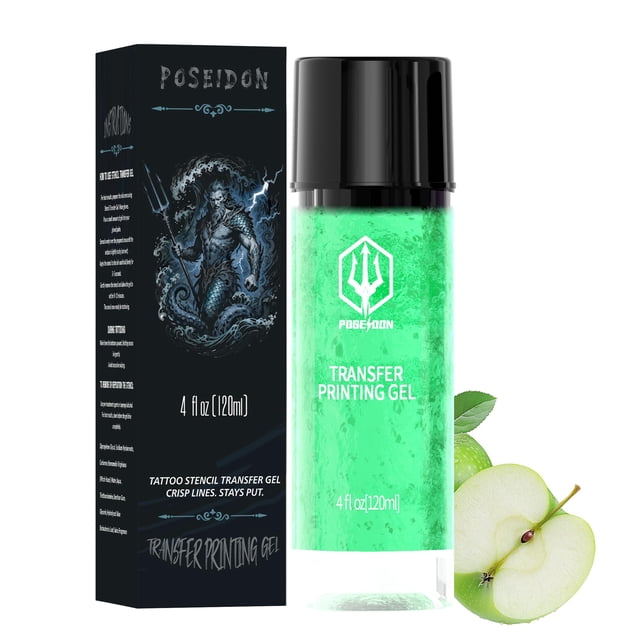 Gel de transferencia para plantillas de tatuaje POSEIDON 120 ml con aroma a manzana