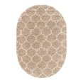 thumbnail image 3 of Unique Loom Trellis Shag Collection Area Rug - Ruby (4' x 6' Oval Light Brown/Ivory), 3 of 10