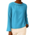 thumbnail image 2 of Womens Workout Clothes Kelon Women's Tops Long Sleeve Crew Neck Vacation Clothes Cruise Outfits Business Casual Blouses 2026 Summer Tops, M, 2 of 4
