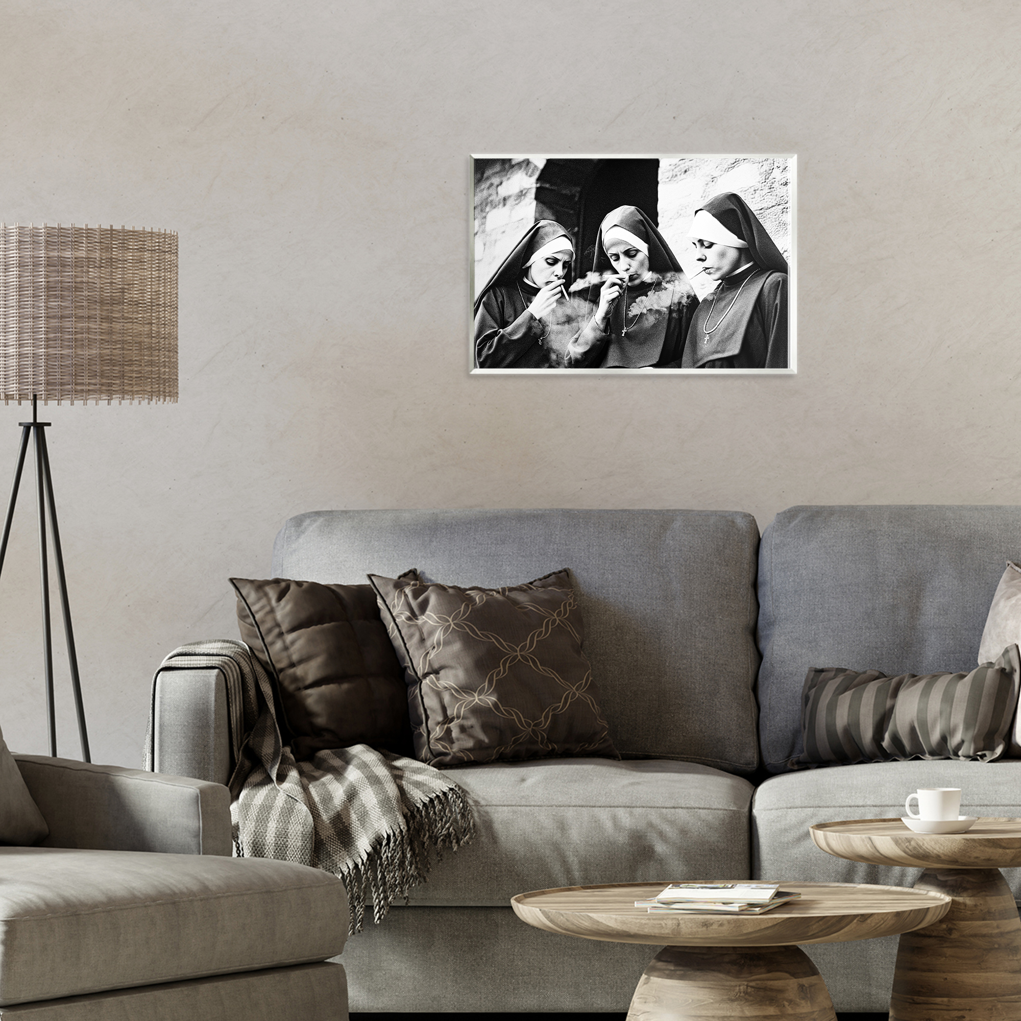 Smoking Nuns Rebellion Wall Plaque Art, design by Decent Exposures