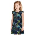 thumbnail image 1 of Fotbe Cartoon Dinosaur Vestido de Dormir para Niñas de 3 a 10 Años, Mangas Cortas, Estilo Princesa, Pijama Camisón con Mangas Voladas-X-Large, 1 of 6
