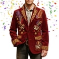 thumbnail image 2 of IWRICH Mardi Gras Corduroy Jacket for Men Holiday Blazer Outfits Plus Size Suit Sequin Printed Accessories Suits Cardigan Apparel 17-Red L, 2 of 4