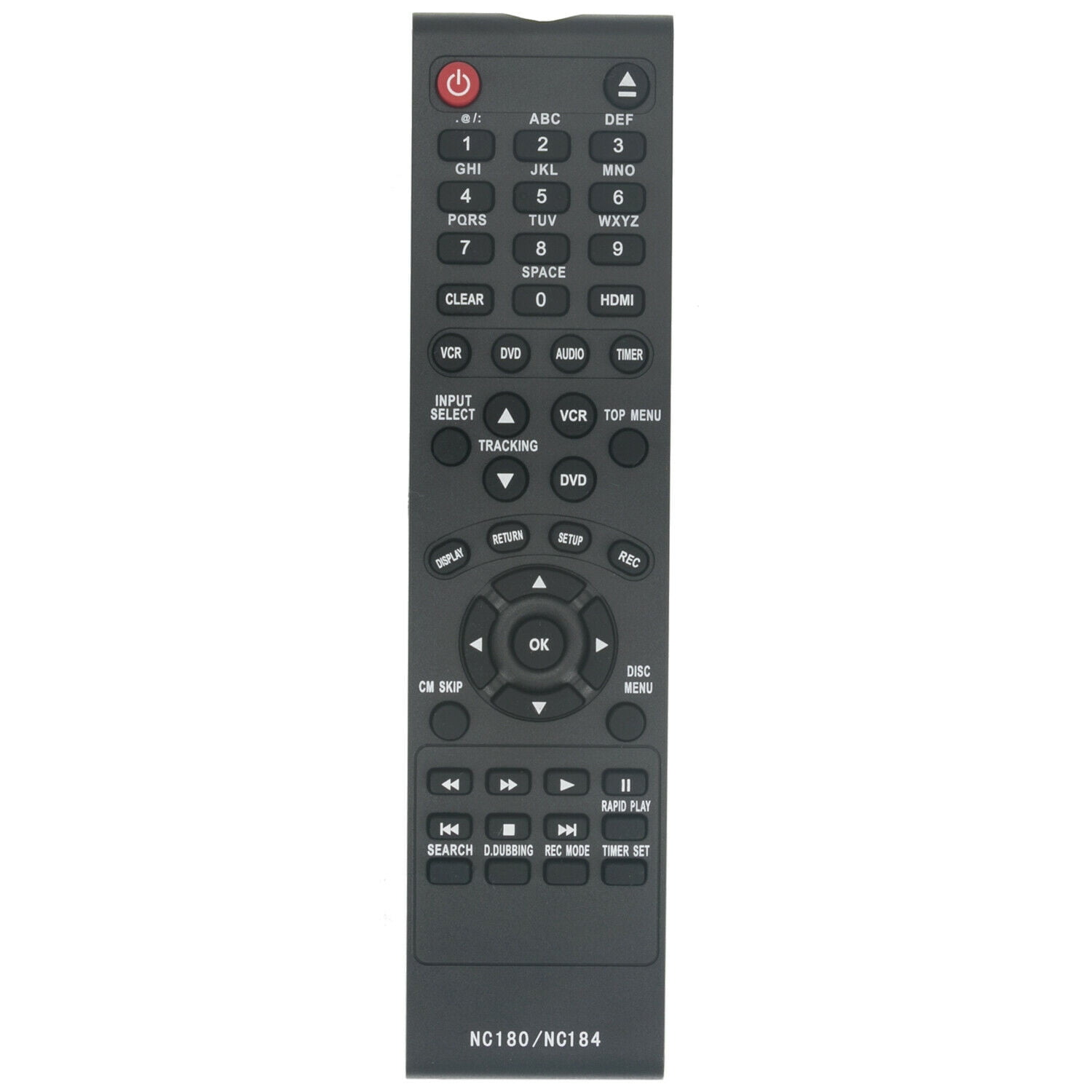 New NC184UH Replace Remote Control for Sanyo DVD VCR Combo FWZV475E