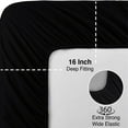 thumbnail image 3 of Flannel Fitted Bottom Sheet 100 Percent Cotton Double Brushed Flannel -170 GSM Heavyweight, Deep Pockets & All Around Elastic Black - Full, 3 of 5