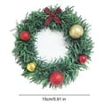 thumbnail image 4 of Sylvtty 6" Mini Christmas Wreath Small Artificial Greenery Pine Garland with Glitter Balls And Bow for Holiday Home Decor, 4 of 6
