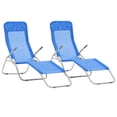 thumbnail image 1 of vidaXL Chaises Longues Pliantes 2 Pcs Bleu Textilène, 1 of 5