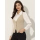 thumbnail image 2 of Chaleco de mujer con cuello halter, chaqueta sin mangas vintage con botones, chaleco de traje elegante Albaricoque XL, 2 of 6