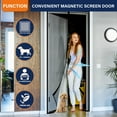 thumbnail image 3 of Annvchi Magnetic Mesh Screen Door (36 x 83 Inch) with Magnetic Closure Keeps Bugs Out Let Breeze in, Heavy Duty - Pet and Kid Friendly, Works with Front, Sliding Doors, 3 of 6