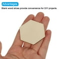 thumbnail image 4 of Uxcell 2.4 Inch Unfinished Blank Hexagon Wood Slices for DIY Art Crafts Decor 100 Pack, 4 of 6
