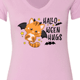 thumbnail image 4 of Inktastic Halloween Hugs with Cute Vampire Cat Bat Women's V-Neck T-Shirt, 4 of 5