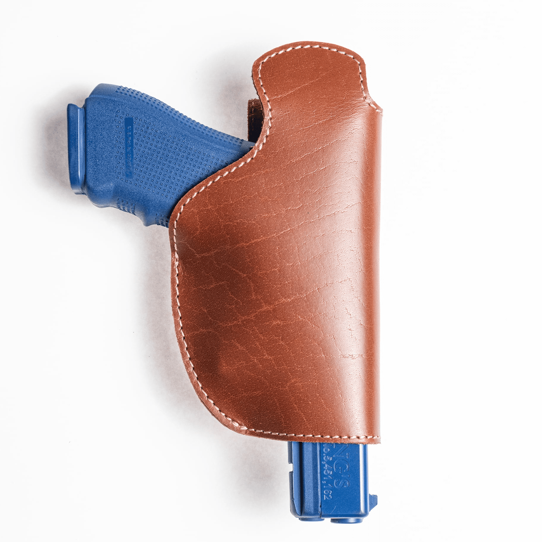 Saddle Mate Top Grain Buffalo Brown Leather Magnetic Gun Holster, Fits Most Handguns Right Handed