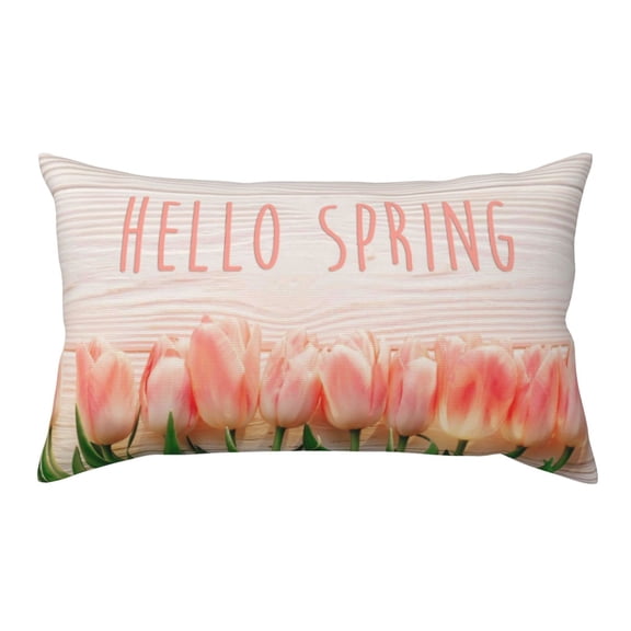 King Pillow Cases Standard Size - Hello Spring Soft Envelope Closure Microfiber Block Print Pillow Cover, Wrinkle Stain Resistant Travel Pillow Covers Standard Size 20x36in