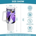 thumbnail image 3 of SKYSONIC Insulated Tumblers with Lids and Straws Handles 40oz Water Bottle Penguins Tie Dye Geometric Travel Mug Reusable Stainless Steel Thermos Vacuum, 3 of 7
