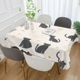 thumbnail image 2 of Yayeee Tablecloths 60" x 90" Rectangle Wrinkle Resistant Party Table Cover, Black Cute Cats, 2 of 8