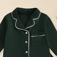thumbnail image 4 of Ulanda Baby Button Down Pajamas Set Shirt and Pants Toddler Cotton Pjs Long Sleeve Sleepwear (Dark Green, 12-18 Months), 4 of 4