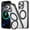 Transparent + black, variant on iPhone 16 Pro Max Case with Stand, 360 Magnetic Ring Stand, Military-Grade Protection [Compatible with MagSafe] Shockproof Case for iPhone 16 Pro Max Slim Cover Adjustable Foldable Kickstand, Clear