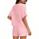 thumbnail image 3 of Conjunto Corto Casual para las Mujeres Manga Corta Bolsillo Pantalones Cortos Pantalones de Señoras Conjunto con Cuello Redondo Top, Ropa Casual de Verano, 3 of 6