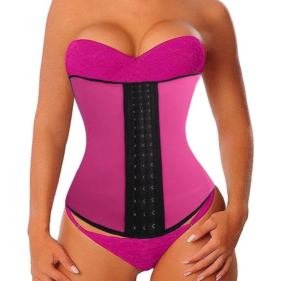 QRIC Waist Trainer for Women Underbust Latex Sport Girdle Corsets Cincher Hourglass Body Shaper