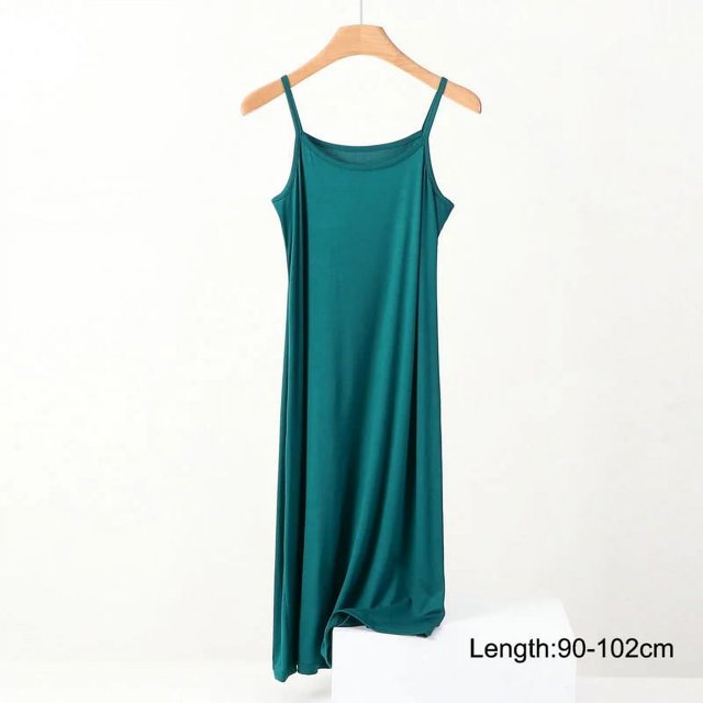 Combinaison Sans Couture en Soie Glacée pour Femmes Été Grande Taille Jupon Sans Manches Combinaison Intérieure Robes en Modal