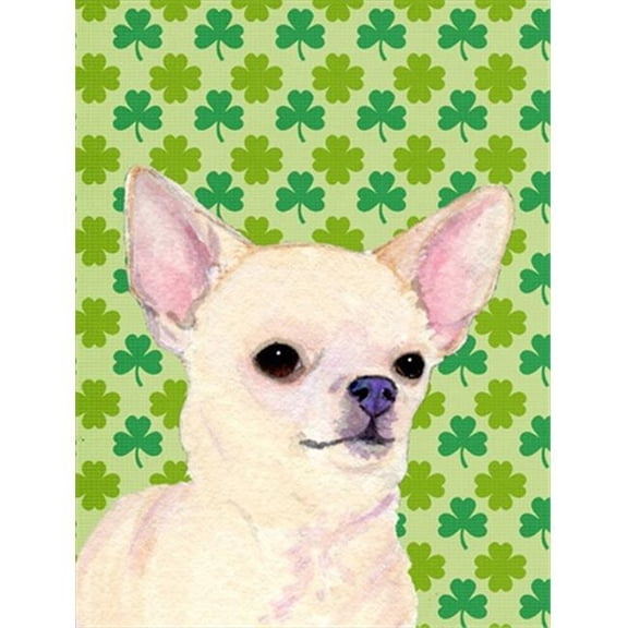 11 x 15 In. Chihuahua St. Patricks Day Shamrock Portrait Flag, Garden Size