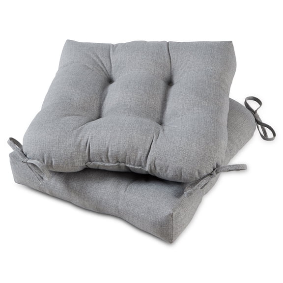 Greendale Home Fashions Tufted Outdoor 20'' x 20'' Seat Cushion, Set of 2, Heather Gray