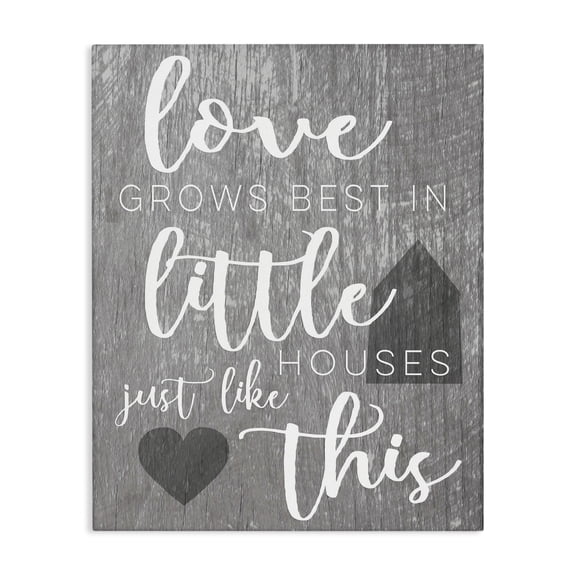 Stupell Industries Rustic Lodge Love Grows Best in Little Houses Canvas Art, 16 x 20, by Lil' Rue