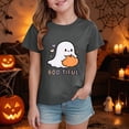 thumbnail image 2 of CAUYDY Tween T-Shirts Halloween Cartoon Ghost Printed Short Sleeve Tops for Girls Casual Fall Shirts Black Sizes 9-10 Years, 2 of 6