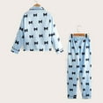 thumbnail image 3 of Lenpel Satin Pajamas Set for Girls Long Sleeve Button down Printed Sleepwear Pants 2 Pcs Pjs Set Size 8- 12 Years, 3 of 6