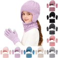thumbnail image 2 of Hat Scarf Glove Set for Women Winter Gloves Mens Scarves Beanies Satin Lined Beanie Cozy Men's Hats & Caps Purple Shawl, 2 of 9