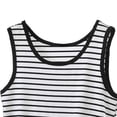 thumbnail image 5 of UPPADA Summer Sleeveless Tops for Womens Striped Tank Tops Trendy Crewneck Loose Fit Tees Casual Comfy Basic Blouses Black,XXL, 5 of 8