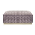 thumbnail image 2 of Nicole Miller Macheline Velvet Bench Intricate Woven Pattern Gold Stainless Steel Base, Lilac/Gold, 2 of 10