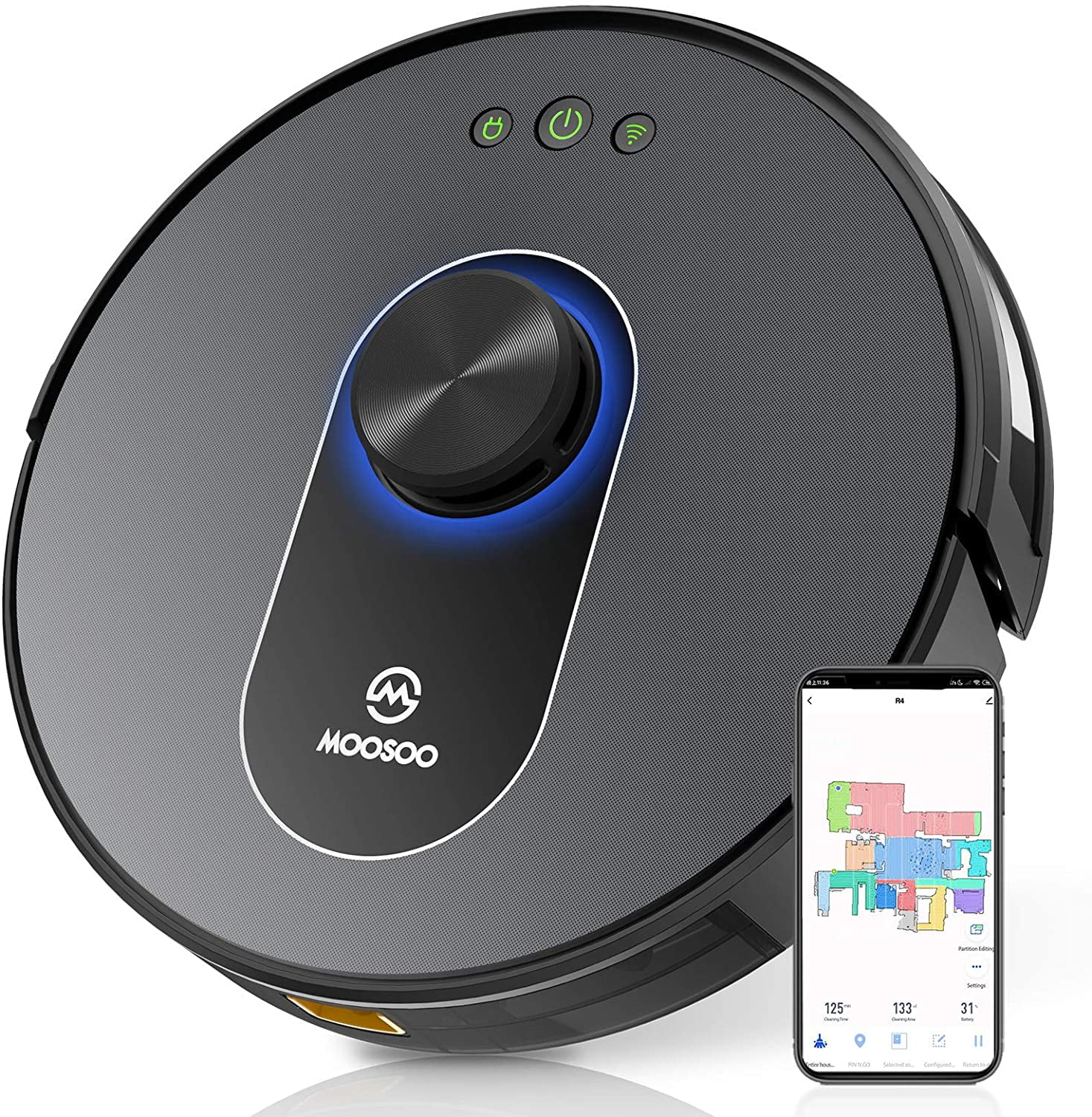 Moosoo Robot Vacuum, Lidar Navigation AutoCharging Laser Robotic