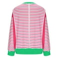 thumbnail image 6 of Craaazy Long Sleeve Shirts For Women Colorblock Crew Neck Sweatshirt Casual Loose Striped Sweatshirt Gifts, 6 of 8
