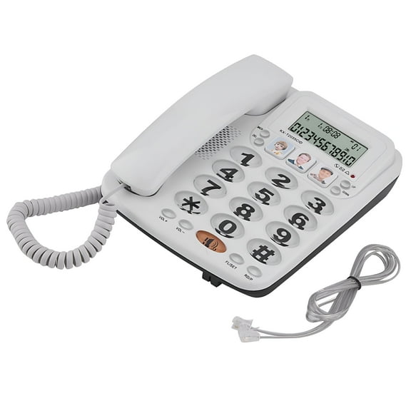 GJX Corded Phone With Answering Machine Landline Telephone 2-line Corded Telephone With Speakerphone Speed Dial Corded Phone With Caller ID For Home/Office