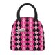 thumbnail image 1 of Fotbe pink and black argyle Bolsa de Almuerzo con Estampado, Lonchera Aislada, Contenedor de Comida Reutilizable Tipo Cooler a Prueba de Fugas, 1 of 6