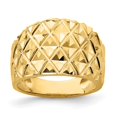 thumbnail image 1 of 14K Yellow Gold D/C Quilted Pattern Dome Ring, 1 of 1