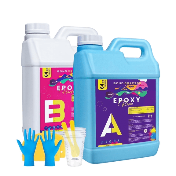 Bond Craftor Clear Epoxy Resin Kit, Non-Yellowing, High Gloss, Fast-Curing, 1 Gallon for Art Crafts