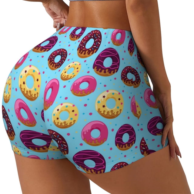 Fotbe Donuts Shorts Sin Costuras – Shorts Deportivos de Cintura Alta para Mujer, Elásticos para Gimnasio, Yoga, Running o Ciclismo-XX-Large