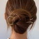 thumbnail image 2 of Horquillas para el pelo chapadas en oro, oro rosa y plata para peinar el cabello grueso de las mujeres, juego de 3 horquillas de metal en forma de U, 2 of 6