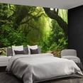thumbnail image 4 of - Nature Forest Tree Mural Woodland Landscape Backgrounds Cottage Jungle Wallpaper Extra Large Wall murals for Bedroom Living Room（not Peel and Stick）-, 4 of 4